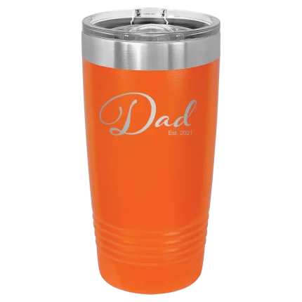 Personalized Dad Est 20 oz Tumbler - Orange