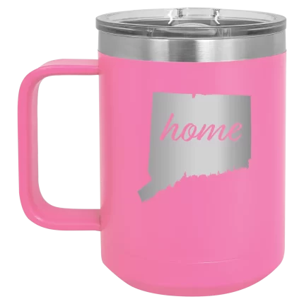 Personalized Connecticut Home 15 oz Mug - Pink