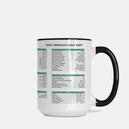 Excel Shortcuts Cheat Sheet Mug