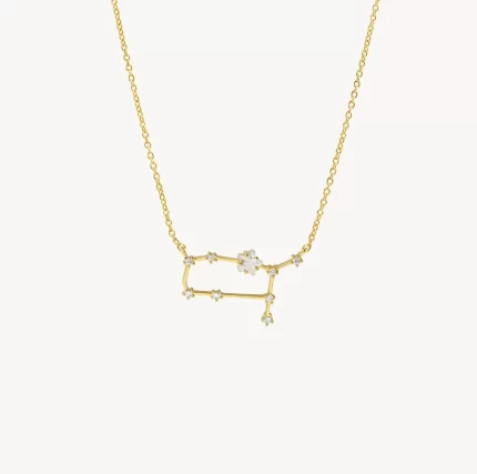 Gemini Zodiac 14k Gold Dipped Necklace