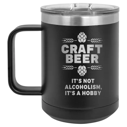 Personalized Craft Beer 15 oz Mug - Black