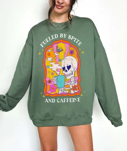 Fueled By Spite And Caffeine Crew Sweatshirt