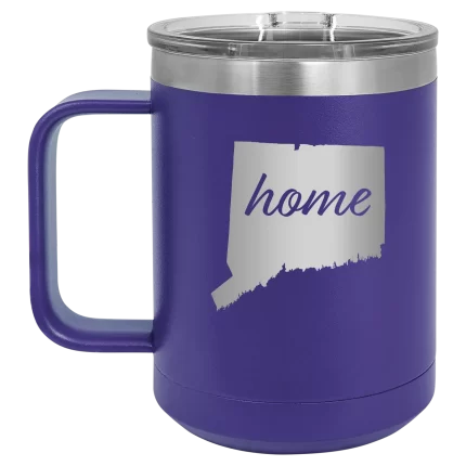 Personalized Connecticut Home 15 oz Mug - Purple