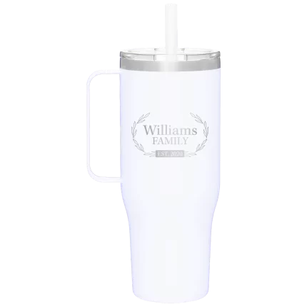 Personalized Family est 40 oz Tumbler Mug - White
