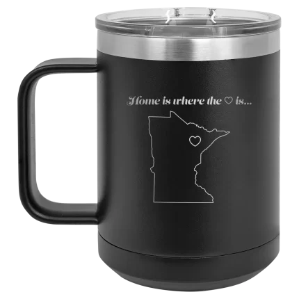 Personalized Minnesota Heart 15 oz Mug - Black