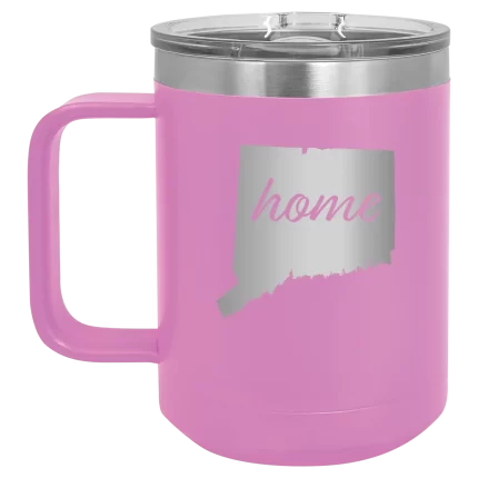 Personalized Connecticut Home 15 oz Mug - Light Purple