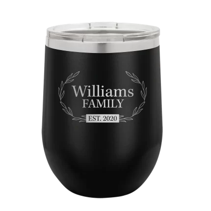 Personalized Family est Wine Cup - Black