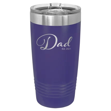 Personalized Dad Est 20 oz Tumbler - Purple
