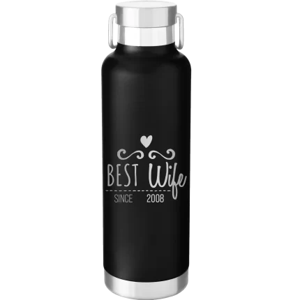 Personalized Best Wife 24 oz Water Bottle - Black