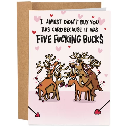 Five Fucking Bucks Valentines | Naughty Valentine's Day Greeting Card
