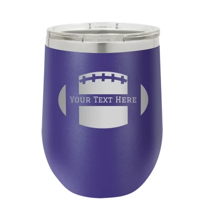 Personalized Football Wine Cup - Purple