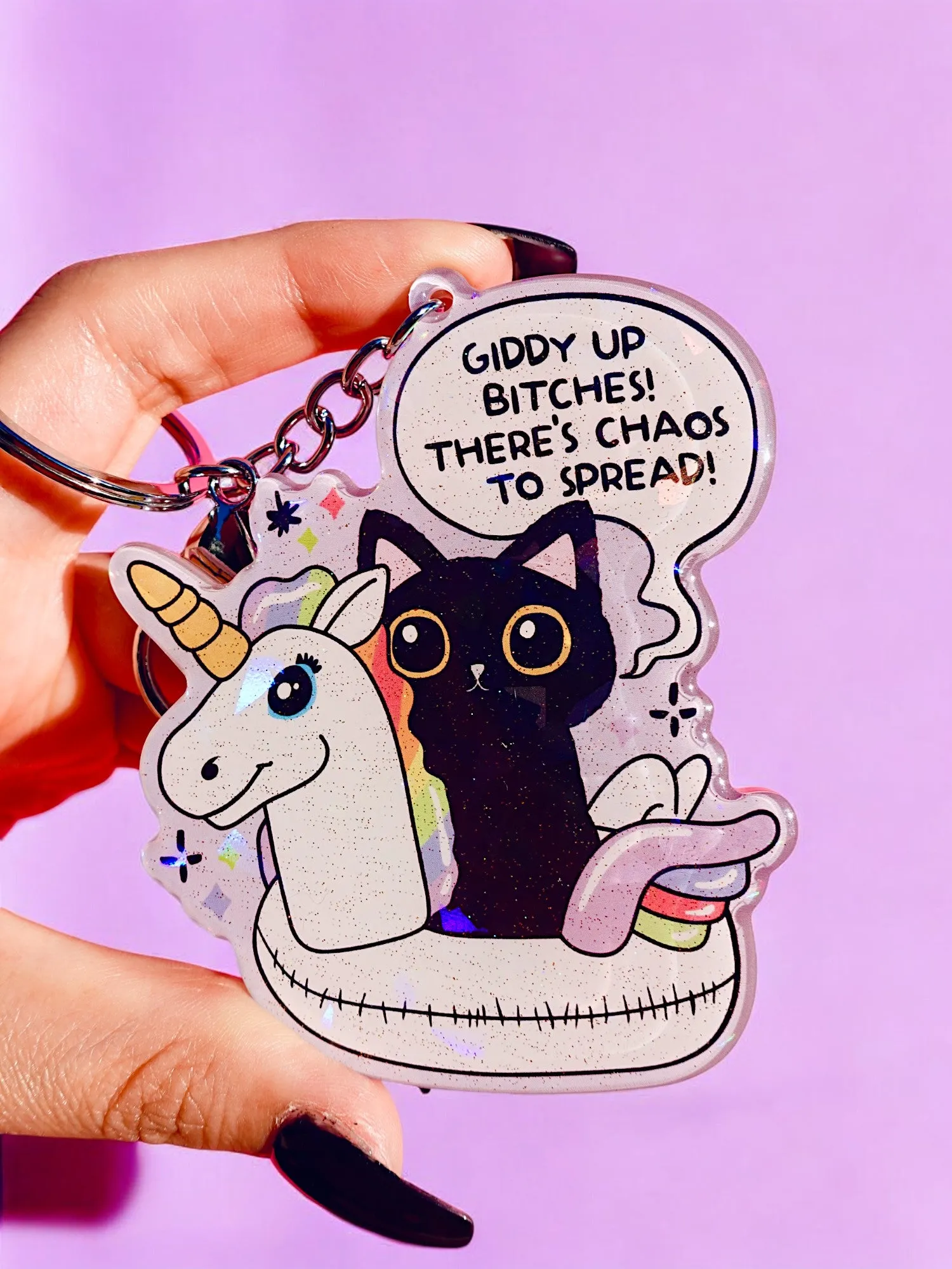 5sGiddy-Up-Bitches-There-s-Chaos-To-Spread-Holographic-Keychain