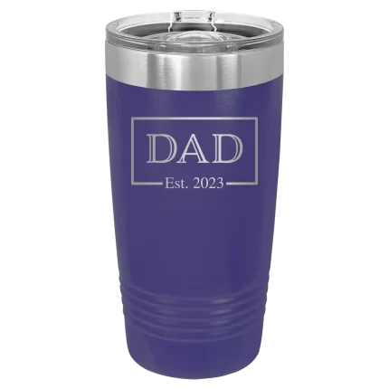 Personalized Dad Est2 20 oz Tumbler - Purple