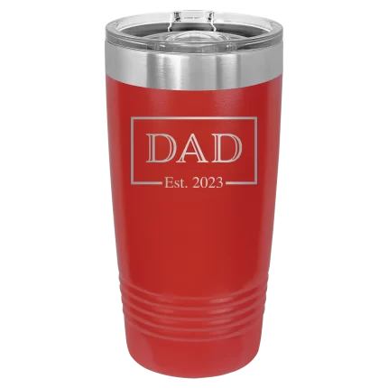 Personalized Dad Est2 20 oz Tumbler - Red