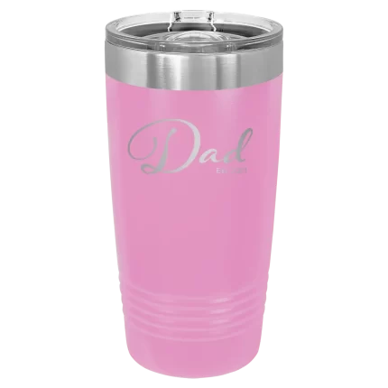 Personalized Dad Est 20 oz Tumbler - Light Purple