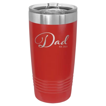 Personalized Dad Est 20 oz Tumbler - Red