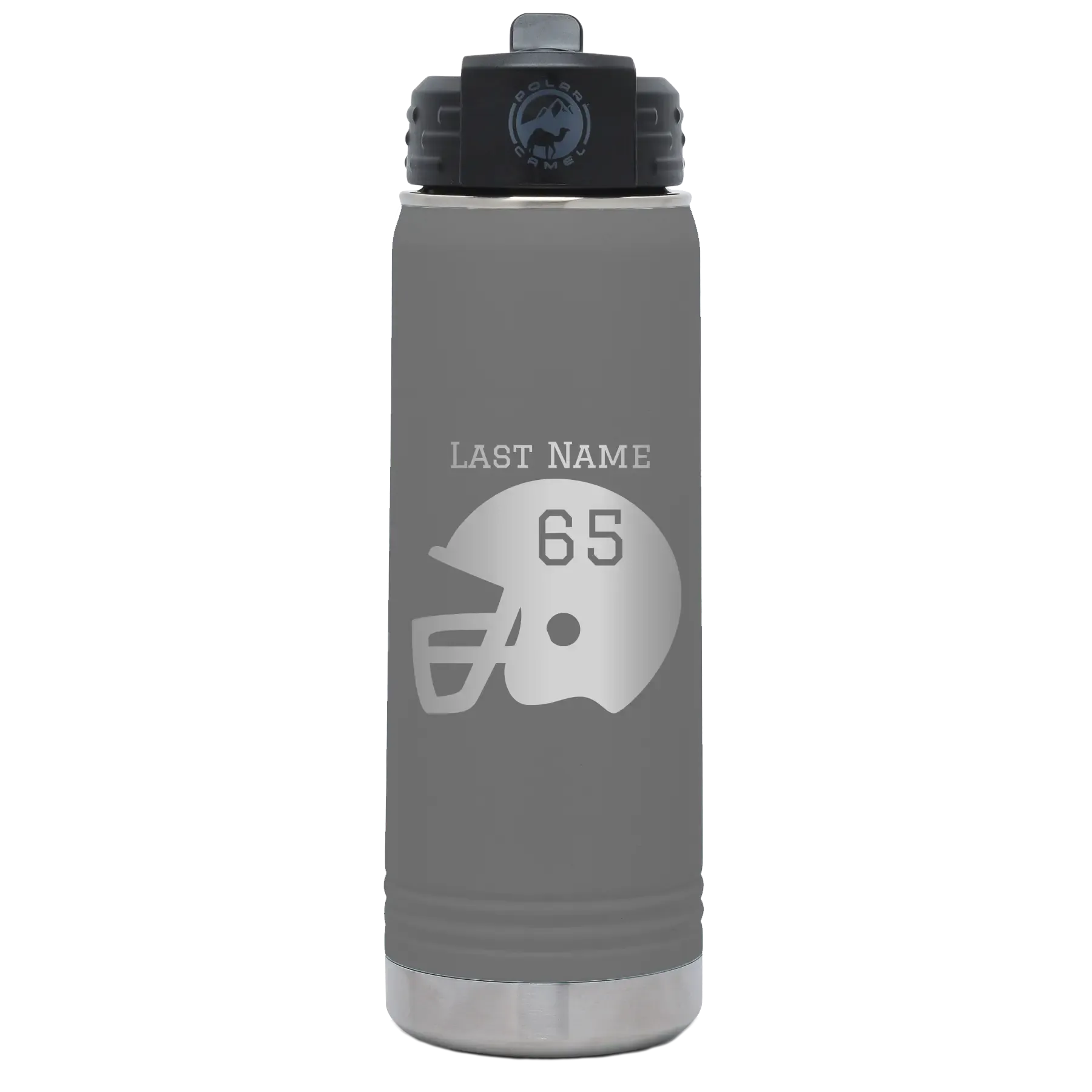 6oPersonalized-Football-Helmet-20-oz-Water-Bottle-Dark-Gray