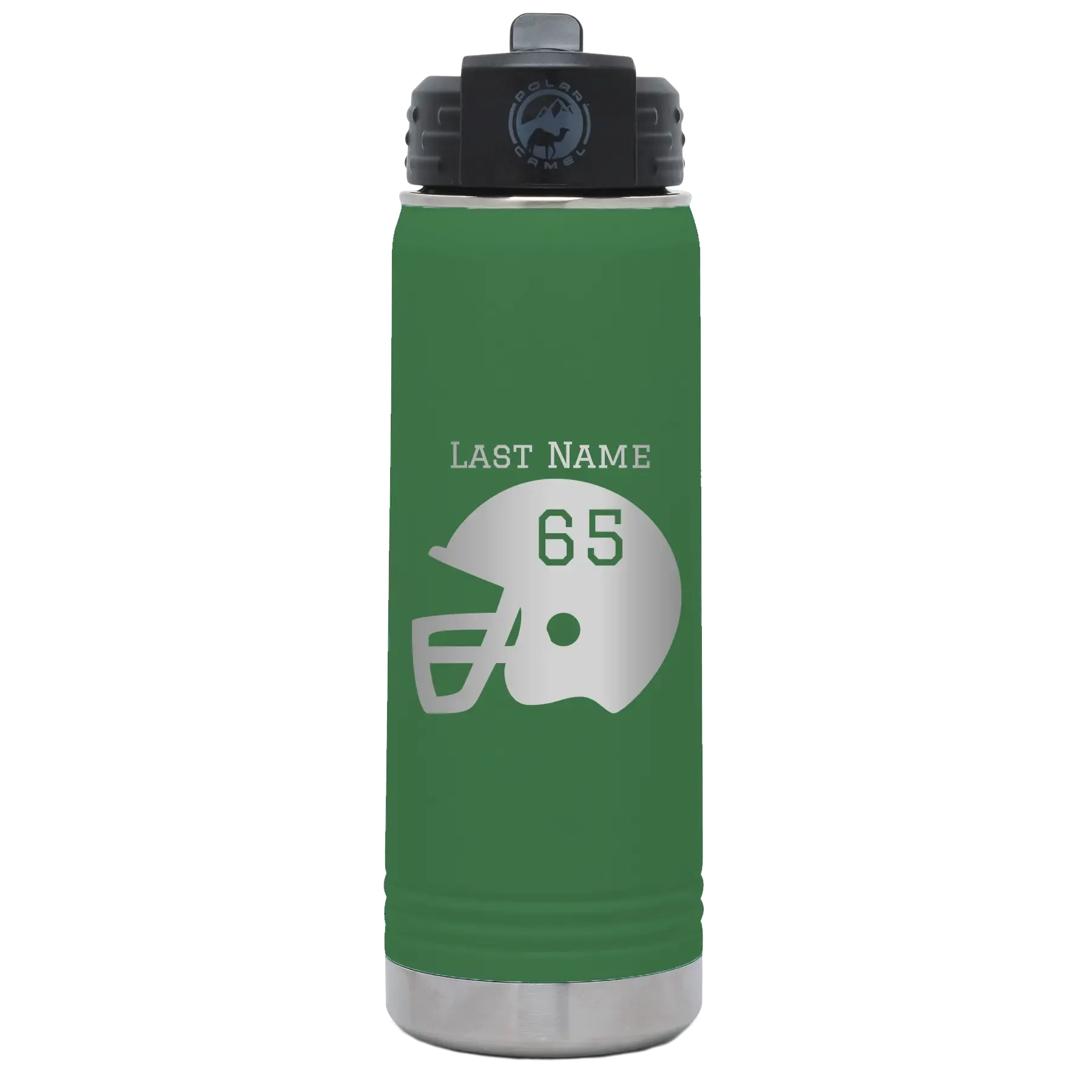 6qPersonalized-Football-Helmet-20-oz-Water-Bottle-Green