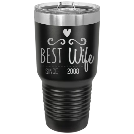 Personalized Best Wife 30 oz Tumbler - Black