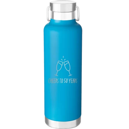Personalized Cheers 24 oz Water Bottle - Aqua