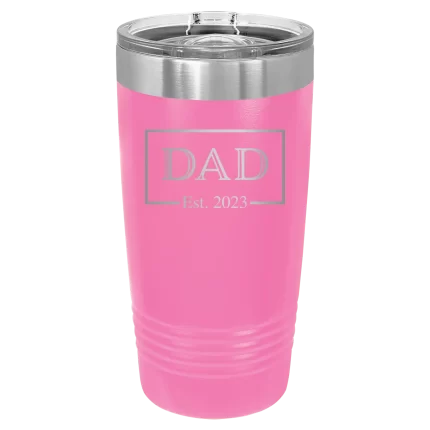 Personalized Dad Est2 20 oz Tumbler - Pink