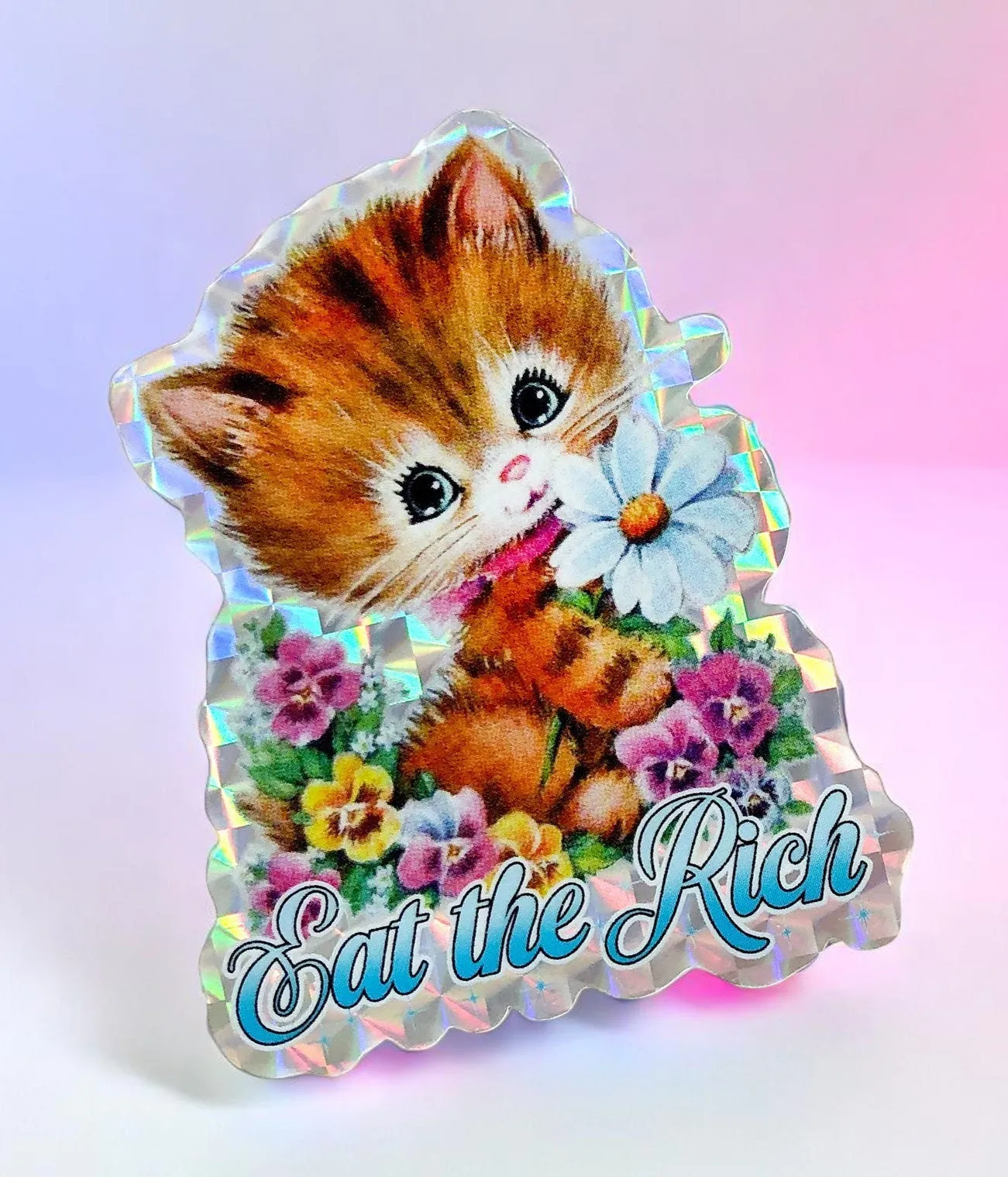 7bEat-The-Rich-Kitty-Holographic-Kitty-Sticker
