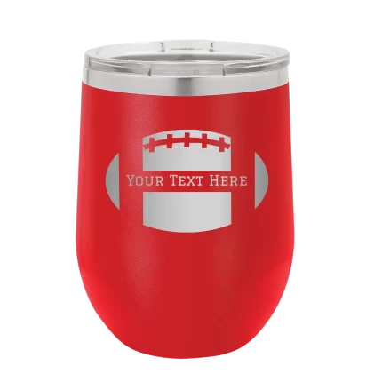 Personalized Football Wine Cup - Red