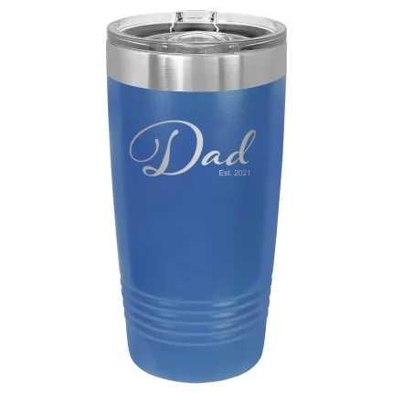 Personalized Dad Est 20 oz Tumbler - Royal Blue