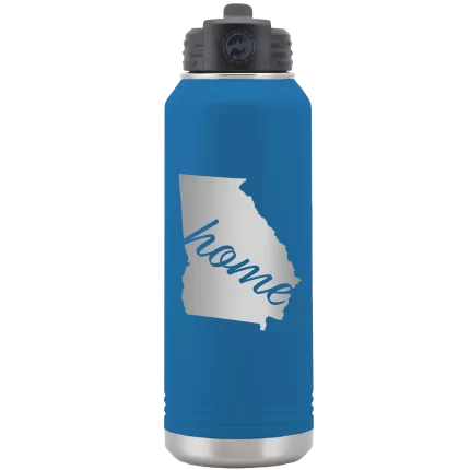 Personalized Georgia Home 32 oz Water Bottle - Royal Blue