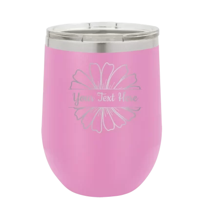 Personalized Flower 1 Wine Cup - Light Purple