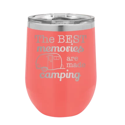 Personalized Camping Wine Cup - Coral