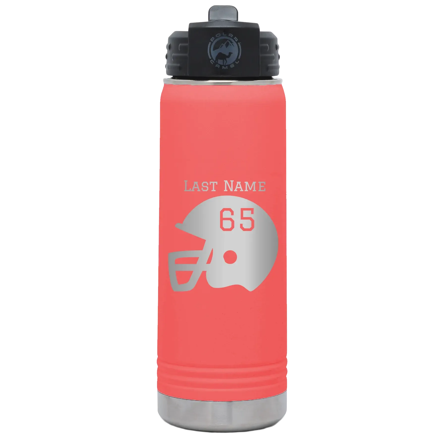7xPersonalized-Football-Helmet-20-oz-Water-Bottle-Coral