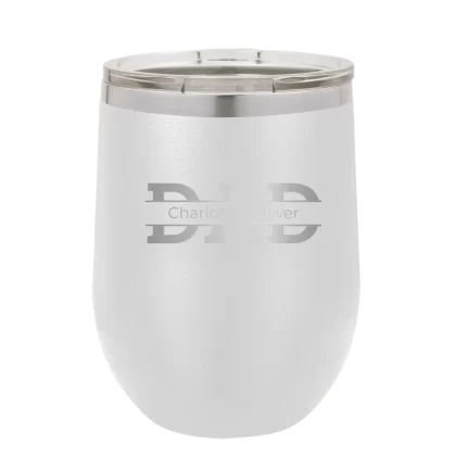 Personalized Dad Wine Cup - White