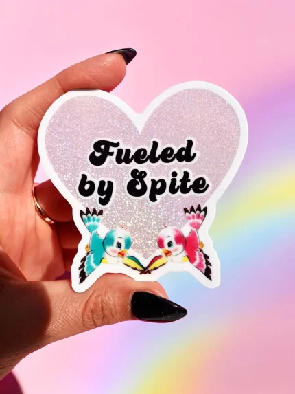 Fueled By Spite Birdie Heart Sticker