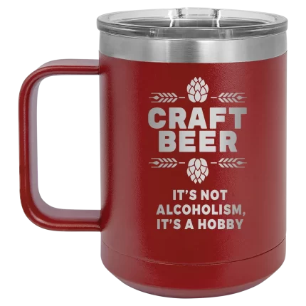 Personalized Craft Beer 15 oz Mug - Maroon