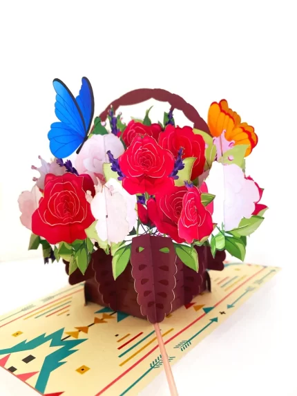 Flower Basket Pop Up Greeting Card