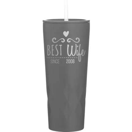 Personalized Best Wife 20.9 oz Tumbler - Slate