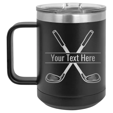 Personalized Golf 15 oz Mug - Black