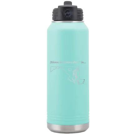 Personalized Maryland Heart 32 oz Water Bottle - Teal