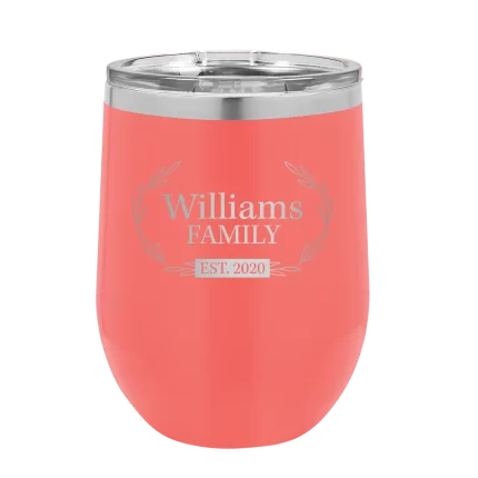 Personalized Family est Wine Cup - Coral