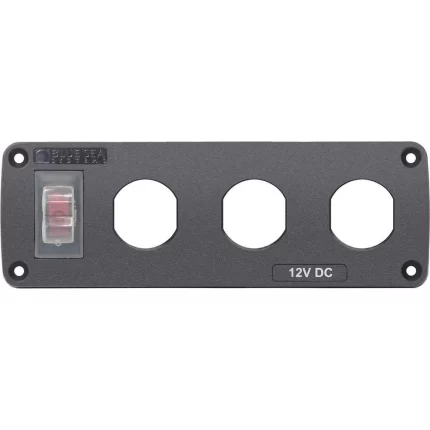 4367 Water Resistant USB Accessory Panel - 15A Circuit Breaker, 3x Blank Apertures