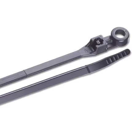 8" UV Black Mounting Cable Zip Ties - 100 Pack